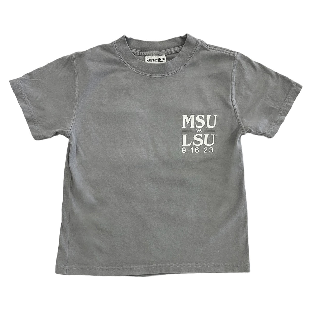 Youth MSU vs LSU Game Day 2023 Tee Maroon & Co