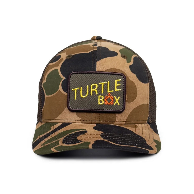 Turtlebox Camo Mesh Trucker – Maroon & Co