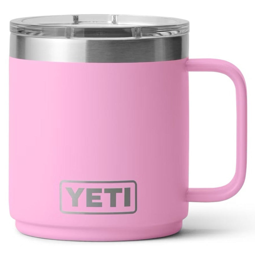 YETI POWER PINK Rambler 10oz Coffee Mug with Handle Soup Cup Canteen New in  hand