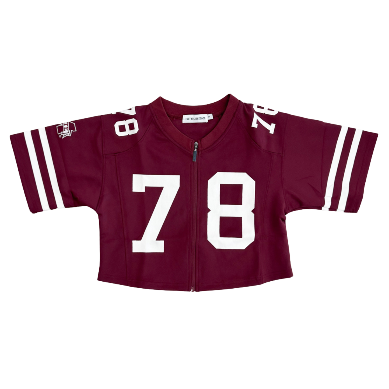 Mississippi State Zip-Up Crop Jersey – Maroon & Co Mississippi State Zip-Up Crop Jersey – Maroon & Co