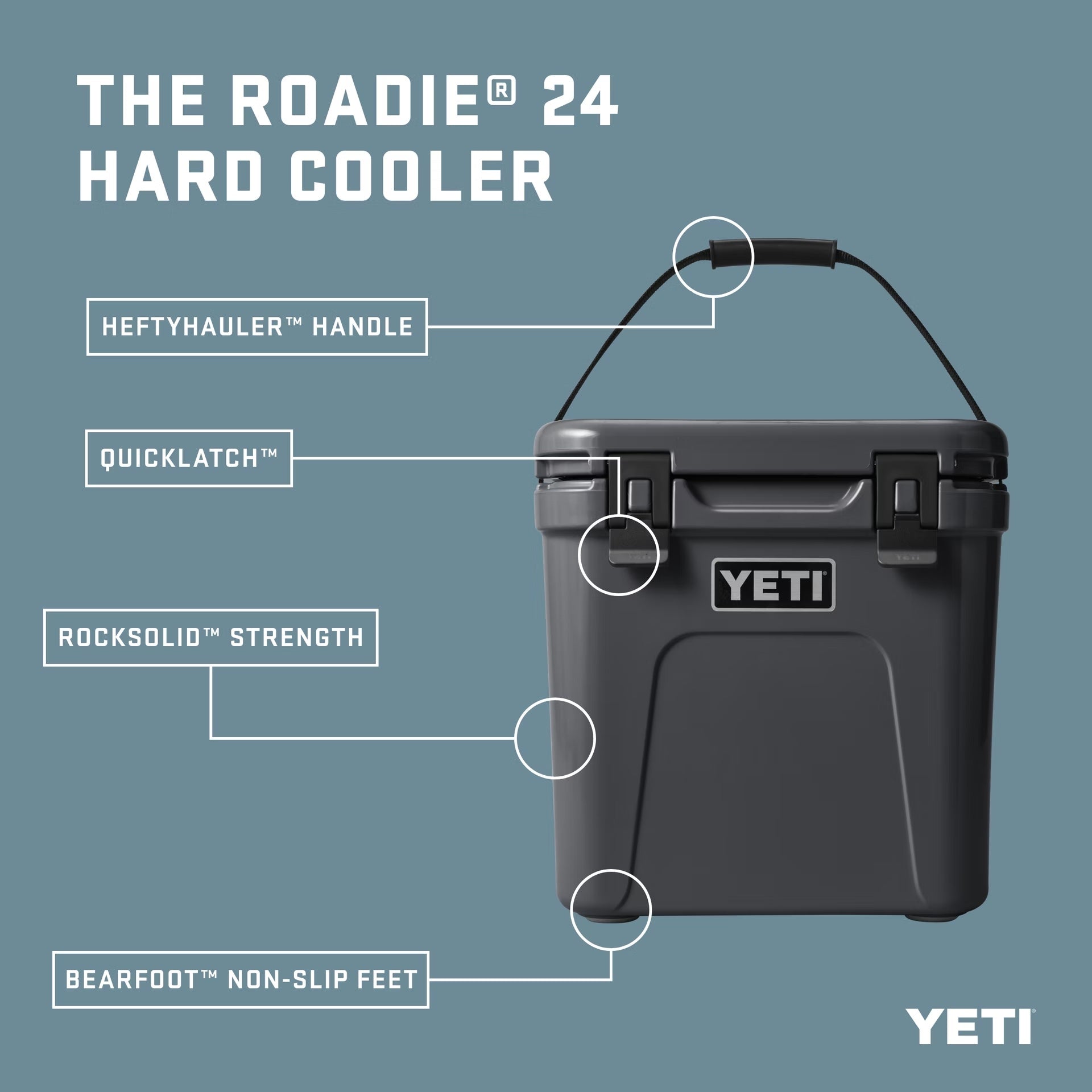YETI- Roadie 24 Hard Cooler Rescue Red