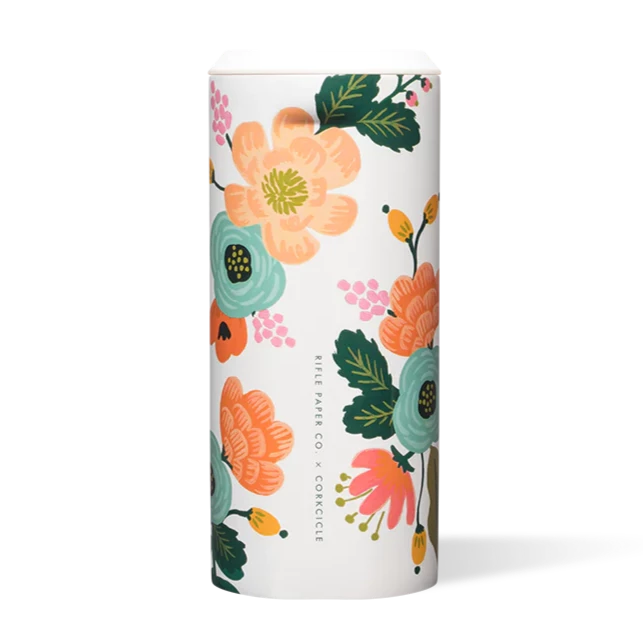 Corkcicle Slim Can Cooler-Rifle Paper Cream Lively Floral